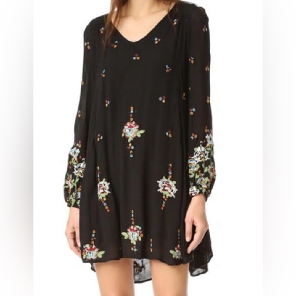 Free People Oxford embroidered boho swing dress - Picture 3 of 6